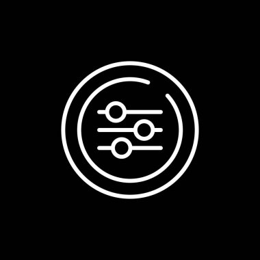 Müzik eşitleyici çember simgesinin temel doğrusal çizimi 