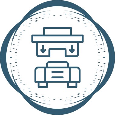 Basın makinesinin basit vektör illüstrasyonu