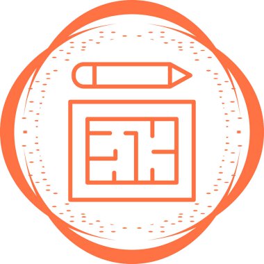 Blueprint web simgesi vektör illüstrasyonu