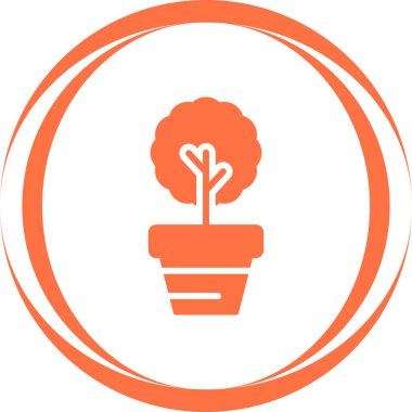 Saksı bitkisi. Web simgesi basit tasarım