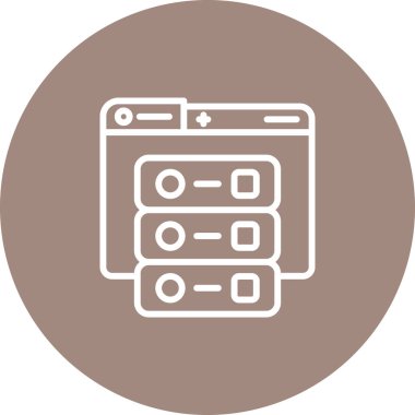 Sunucu modern simgesinin vektör illüstrasyonu               