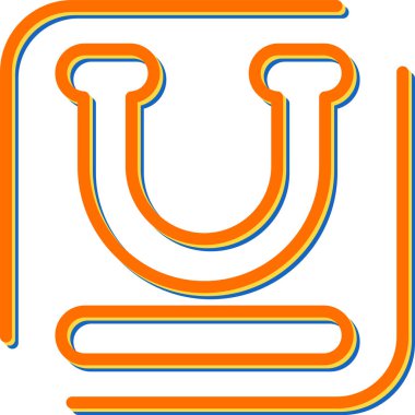 Altı çizili simge düz ve basit set tasarımı