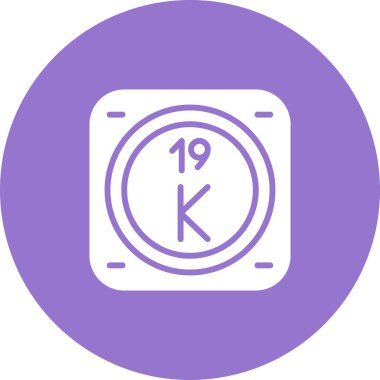 Potasyum kimyasal element. Web simgesi basit illüstrasyon