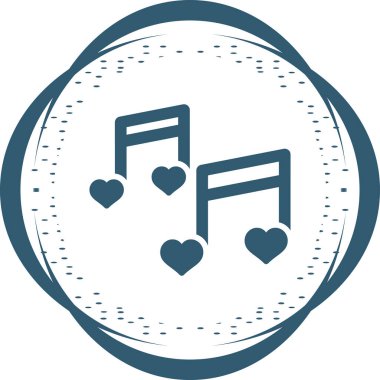 Romantik müzik web simgesi vektör illüstrasyonu