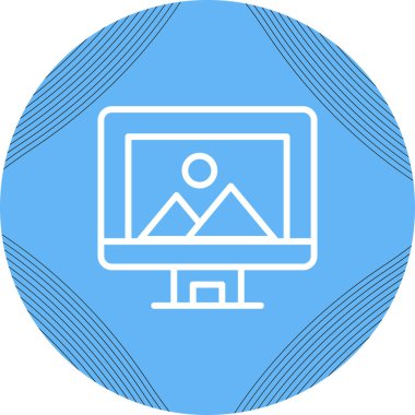 resim bilgisayar monitörü simgesi, vektör illüstrasyonu 