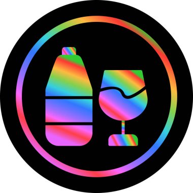 şarap cam ikonu vektör illüstrasyonu