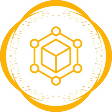 Soyut vektör Blockchain simgesi, basit illüstrasyon