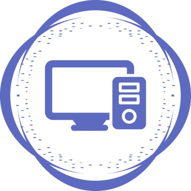 Vektör illüstrasyon Bilgisayar Masaüstü simgesi