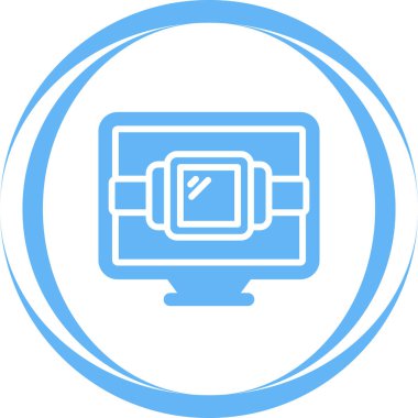 Vektör illüstrasyon Bilgisayar Masaüstü simgesi