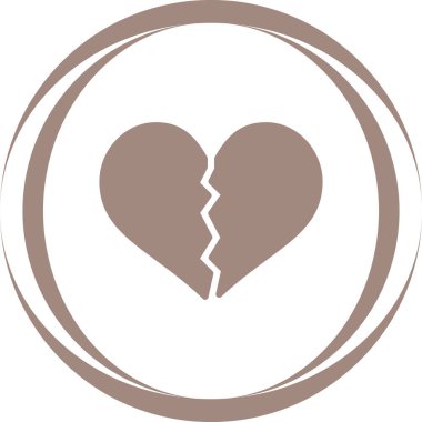 kırık kalp simgesi, basit vektör çizimi       