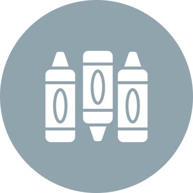 Pastel boya ikonunun vektör illüstrasyonu