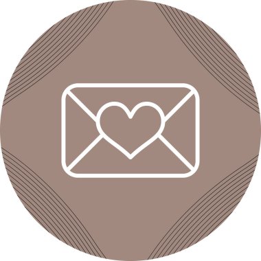 Aşk Harfi Web simgesi basit illüstrasyon