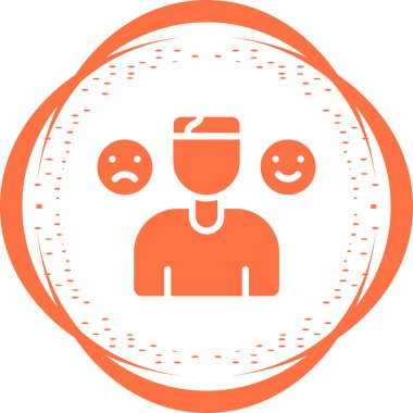 Duygusal düz simge, vektör illüstrasyonu