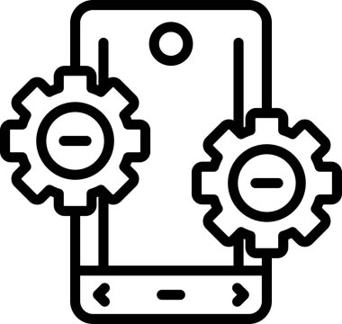 Akıllı telefon aygıtı sembolü, cep telefonu simgesi, vektör illüstrasyonu