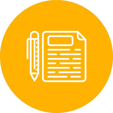 sözleşme belgesi simgesi, vektör illüstrasyonu