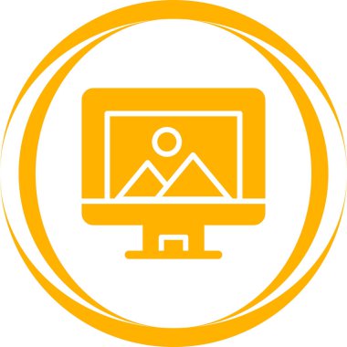 resim bilgisayar monitörü simgesi, vektör illüstrasyonu 