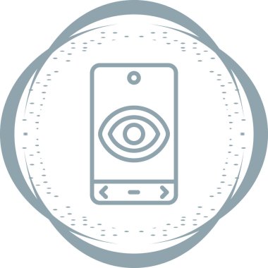 Göz koruma işaretli akıllı telefonun basit doğrusal çizimi