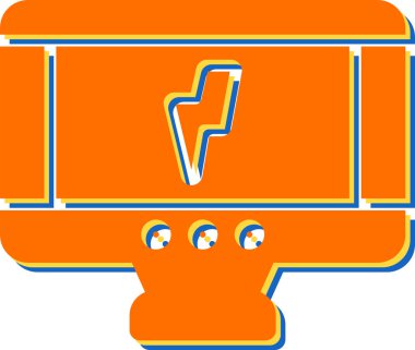 Yüksek voltaj simgesinin basit doğrusal çizimi