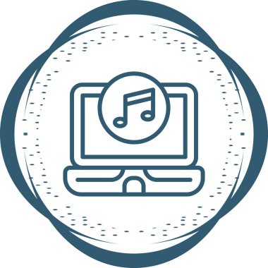 Dizüstü bilgisayar simgesi vektör çizimi