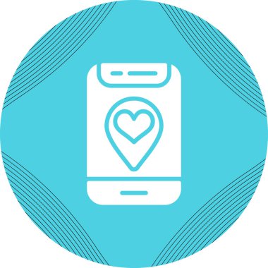 ekranda kalbi olan akıllı telefon, temel doğrusal resim