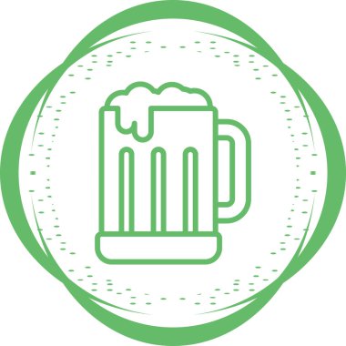 Yeşil kupa bira ikonu. Alkol içeceği logosu, basit illüstrasyon