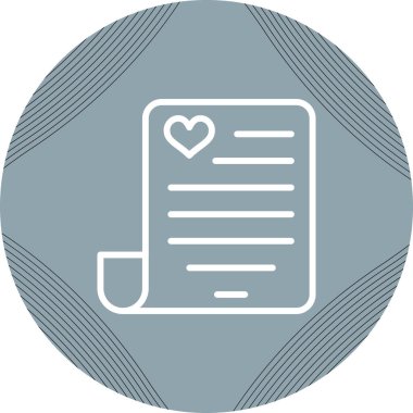 Aşk şiiri. Web simgesi vektör illüstrasyonu 