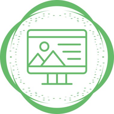 resim bilgisayar monitörü simgesi, vektör illüstrasyonu 