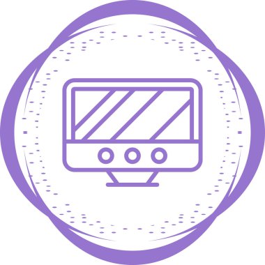 Bir monitör simgesinin basit web illüstrasyonu