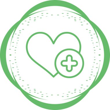 çapraz simge vektör illüstrasyonlu kalp 