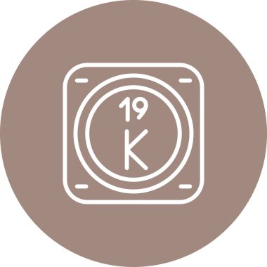 Potasyum kimyasal element. Web simgesi basit illüstrasyon
