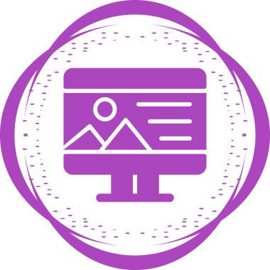 resim bilgisayar monitörü simgesi, vektör illüstrasyonu 