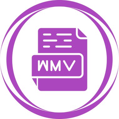 WMV file format icon, vector illustration 