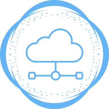 Veri Egemenliği. Bulut ağı. Web simgesi basit illüstrasyon