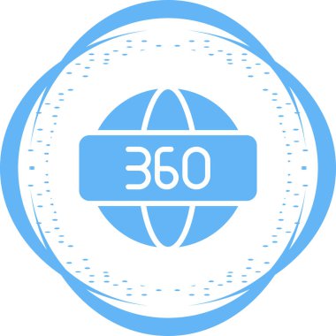 360 Derece simgesinin temel doğrusal resmi