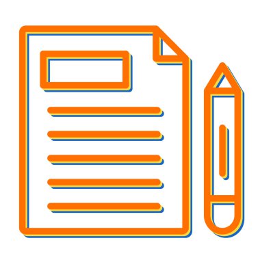 kalem simgesi, vektör illüstrasyonlu belge