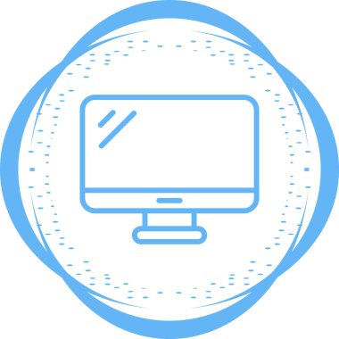 Bir monitör simgesinin basit web illüstrasyonu