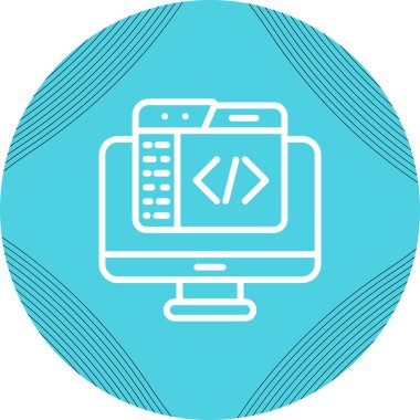 Kodlama. Web simgesi basit illüstrasyon 
