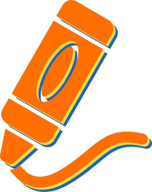 Pastel boya ikonunun vektör illüstrasyonu