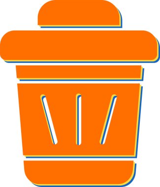 Çöp kutusu simgesi, vektör illüstrasyonu 