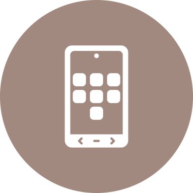 Beyaz arkaplanda izole akıllı telefon simgesi, modern telefon işareti, renkli illüstrasyon 