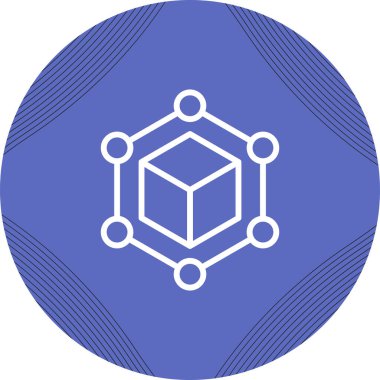 Soyut modern blockchain simgesi, vektör illüstrasyonu