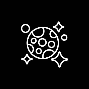 Ay ve yıldızlar simgesi, vektör illüstrasyonu