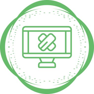 Bilgisayar monitörü ağ simgesi üzerindeki alçı