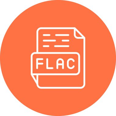 FLAC file format icon, vector illustration clipart