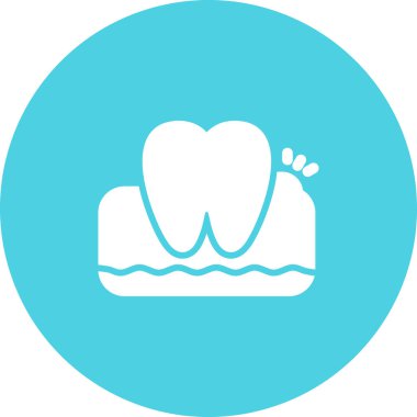 Diş kliniği logosu şablonu, diş simgesi, vektör illüstrasyonu beyaz arkaplanda izole edildi 