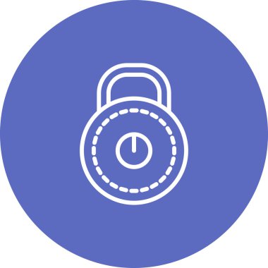 Asma kilit modern simgesinin vektör illüstrasyonu     