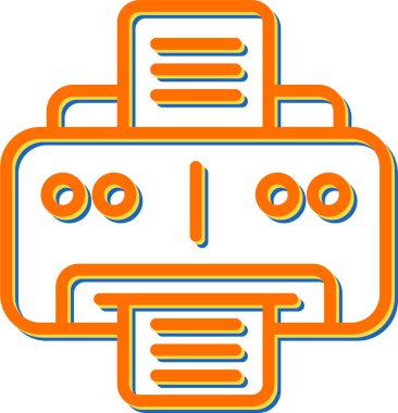 Yazıcı simgesi vektör illüstrasyonu 