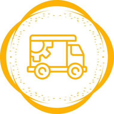 dağıtım kamyonu simgesi, vektör illüstrasyonu  