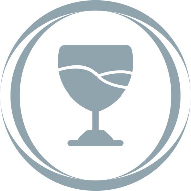 şarap cam ikonu vektör illüstrasyonu