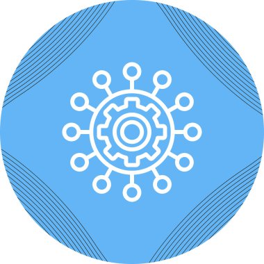 dişli düz simge, vektör çizimi, işlevsellik sembolü